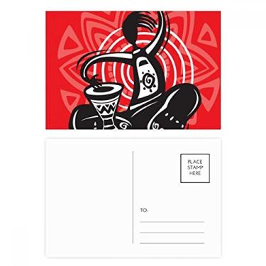 Imagem de Cartão postal mexicano Celebrate Mexicano Contorno do Pandeiro Cartão de felicitações de aniversário