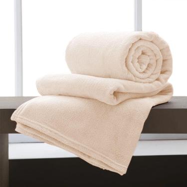 Imagem de Manta de Microfibra Casal Andreza Creme 1,80m x 2,20m
