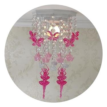 Imagem de Lustre Plafon Luminária Decoração Quarto Bebê Menina Bailarinas Rosa 17x35cm