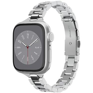 Imagem de Spigen Modern Fit 316L Pulseira para Apple Watch Series 11/10 42mm, 9/8/7 41mm, SE3/SE2/SE/6/5/4 40mm, 3/2/1 38mm - Prata