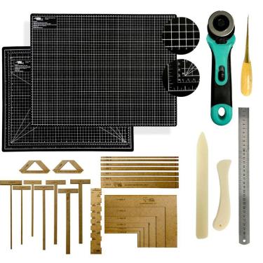 Imagem de Base de Corte A3 45x30 Mesa Apoio Placa Para Cortar Tecido Papel Kit Cartonagem Encadernação Esquadros Gabarito Scrapbook Cortador de Tecido Papel 45