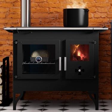 Imagem de Fogão à Lenha Dupla Combustão F820FE Barcelona Metávila Grafite