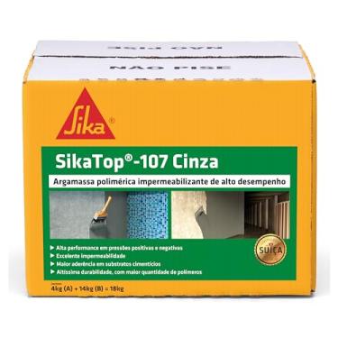 Imagem de Sika - Revestimento Impermeabilizante - Sikatop 107 Cinza - Concreto, argamassa e alvenaria - Excelente aderência - Caixa com 18kg