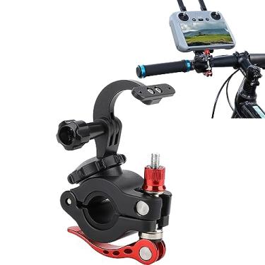 Imagem de Suporte de bicicleta com barra de suporte de bicicleta compatível com controle DJI RC 2, adaptador de clipe de braçadeira de bicicleta ajustável para controle remoto e câmera de ação DJI Air 3