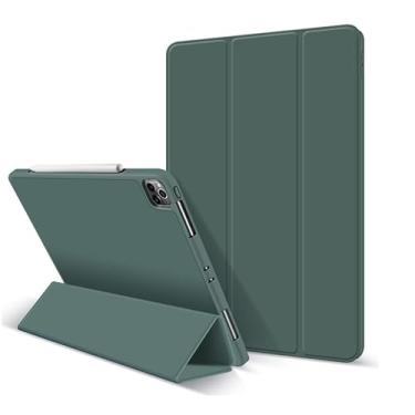Imagem de Capa protetora Capa SlimTablet com dobra tripla compatível com iPad Mini 6 Geração 2021 Capa de 8,3 polegadas com porta-lápis, capa flip stand para tablet com parte traseira em TPU macio, capa de ativ