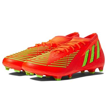 Imagem de adidas Tênis de futebol unissex adulto Edge.2 Predator Firm Ground, Vermelho solar/verde solar/preto, 10.5 Women/10.5 Men