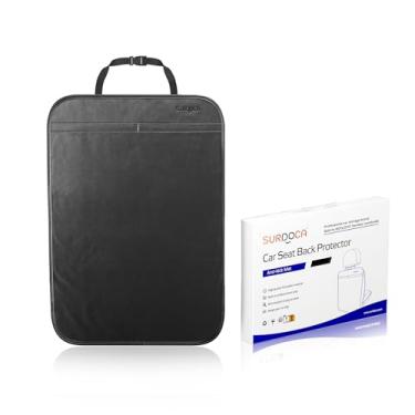 Imagem de SURDOCA Kick Mats Protetor de assento traseiro para crianças, capa de couro para assento traseiro para crianças, oferece proteção à prova d'água do assento do carro contra sujeira, lama e arranhões