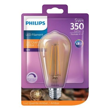 Imagem de Lâmpada Led Philips Filamento 5W dim ST64 AM 2200K 127V E27