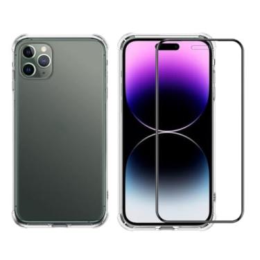 Imagem de Kit Capa Capinha Anti Impacto e Película De Vidro Compatível iPhone 11 12 13 Pro 14 (iPhone 14 Pro Max)