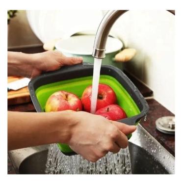 Imagem de Filtro de cozinha, pacote com 2 unidades, silicone dobrável, para uso doméstico