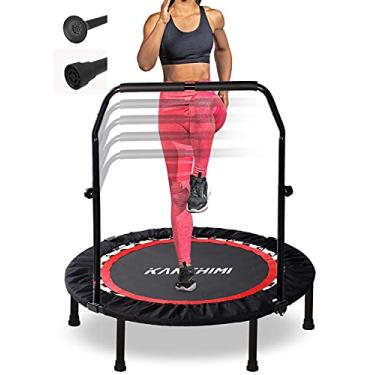 Imagem de Mini trampolim dobrável Kanchimi de 101,6 cm para crianças, recuperação fitness com alça ajustável de espuma, trampolim interno para uso ao ar livre para crianças e adultos carga máxima de 150 kg