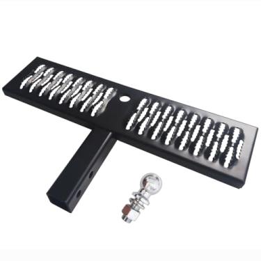 Imagem de Protetor de para-choque de reboque antiderrapante e enferrujado, serve para receptores de engate traseiro de 5 cm com pedal de 62 cm e 1 bola de reboque, para a maioria dos carros, SUV caminhões