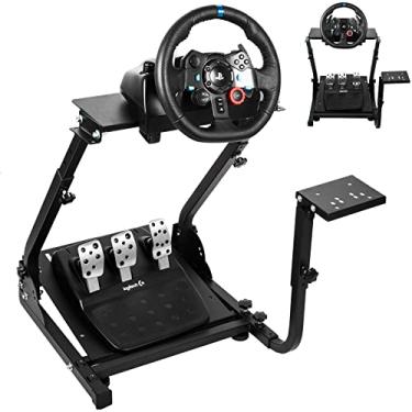 Imagem de Dardoo Racing Wheel Stand Foldable Fits for Logitech G920,G29,G25,G923, Thrustmaster T80 T150 TX F430, Fanatec, Xbox One Adjustable Steering Frame Stand, Wheel and Pedals Not Included
