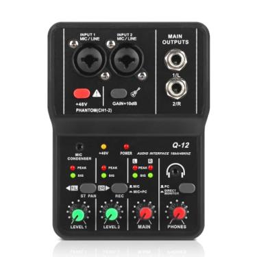 Imagem de interface de audio,Placa de som profissional de canal duplo com USB 2.0 de alta velocidade, função de monitor para estúdio/gravação musical/gravação vocal/jogos/Alto-Falantes de Computador Acessórios