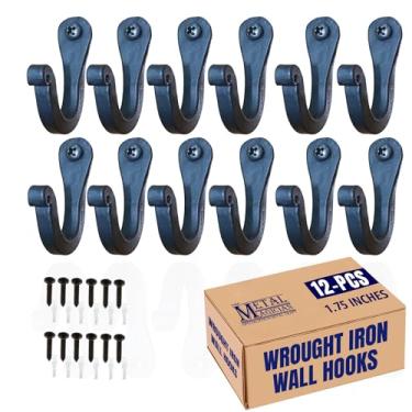 Imagem de Ganchos de ferro forjado em garra única, conjunto de gancho clássico de ferro forjado à mão vintage – prendedores de metal rústicos curvos – decoração de parede colonial decorativa da The Metal Magician, Set Of 12 Nail Hook 1"