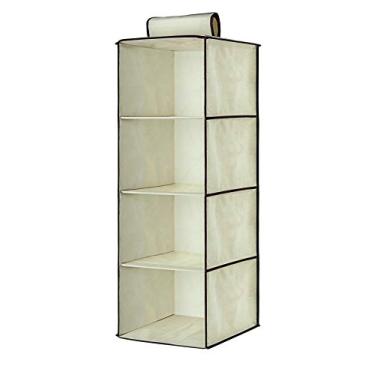 Imagem de Ordene - Prateleira Dobrável com 4 Divisórias, Cor Bege, Linha MyCloset,