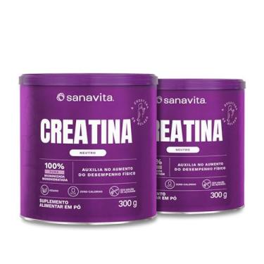 Imagem de Sanavita Kit Creatina 2x, 100% Pura - Suplemento para Performance - Sabor Neutro - 300g