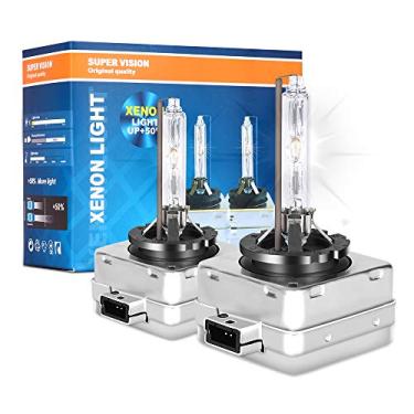 Imagem de ADAURIS Lâmpada de substituição D3S/D3R 6000K Xenon HID base de estentes de metal branco 12 V faróis faróis de carro 35 W 1 par (D3S/D3R)。