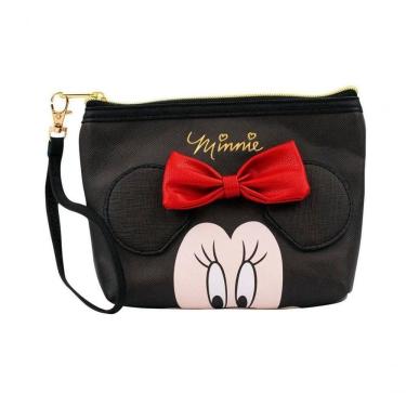 Imagem de Necessaire Assinatura Rosto Minnie Laço 14x5x21cm - Disney