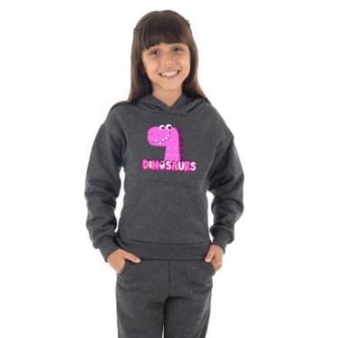 Imagem de Moletom Infantil Canguru Menina Dinossauro Pink Benellys-Feminino