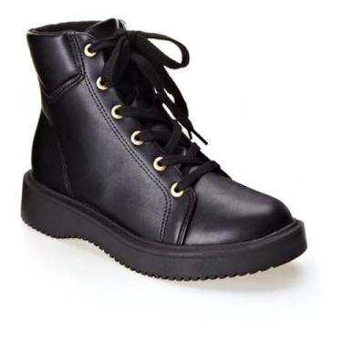 Imagem de Bota Coturno Moleca Tratorada Feminina Original Conforto e Estilo (Preto, BR, Adulto, Numérico, 37)