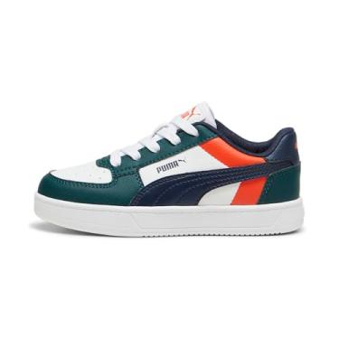 Imagem de PUMA Tênis infantil unissex Caven 2.0, Dark Myrtle-Club Azul-marinho Puma Branco, 1 Little Kid