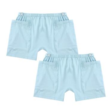 Imagem de YingXue Pacote com 2 calças de urina para pacientes, bolsa de drenagem de ostomia, calças para incontinência, bolsa de cateter, (68 a 117 cm), A09 azul para mulheres, M