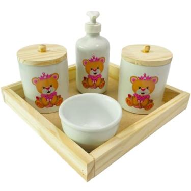 Imagem de Kit Higiene Bebê Porcelana Ursinha Princesa - Sem garrafa - Quadrada Lisa