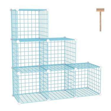 Imagem de C&AHOME Armazenamento de cubo de arame, 6 - organizadores de cubos grades C de metal, unidades de prateleiras modulares, organizador de armário, ideal para casa, escritório, sala de estar, 92 cm C x