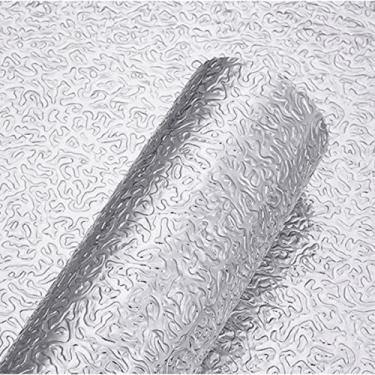 Imagem de Forro Protetor Adesivo para Cozinha Armários Gavetas Impermeável Alumínio 4mx60cm (Prata Relevos)