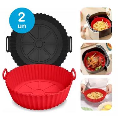 Imagem de 2un Forma Silicone Reutilizável Air Fryer Microondas c/ alça - Unyhome