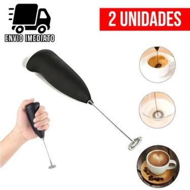 Imagem de Kit 2 Mixer Portatil Silencioso Mini Mixer Inox Misturador de Bebidas 