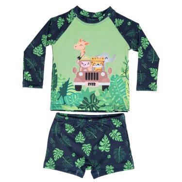 Imagem de Conjunto Praia Bebê Proteção UV Safari Verde Everly