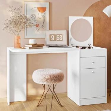 Imagem de Penteadeira Camarim Desejo com Espelho e  1 Porta Branco - Albatroz