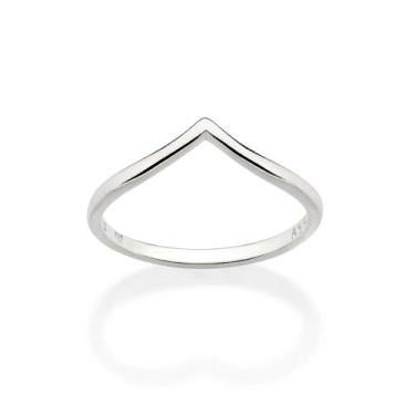 Imagem de Anel rommanel prata 925 feminino fino skinny liso curvatura em v 81027