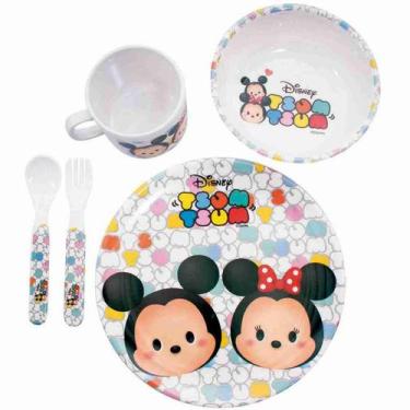 Imagem de Jg De Refeição Infantil De Melamina Mickey e Minnie Branco Tsum Tsum -