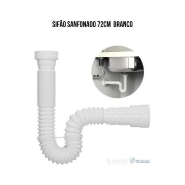 Imagem de Sifão Sanfonado 72 Cm Branco - Unifortte - Socel - Unifortte/Socel