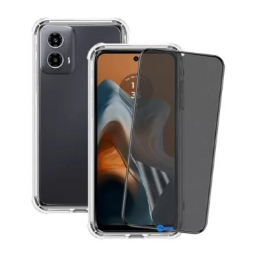 Imagem de Kit Capa Anti Quedas Compatível com Moto G34 + Película 5D Ceramica Privacidade Antispy