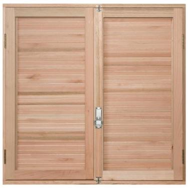 Imagem de Janela de Madeira Veneziana 100x80cm com Caixilho 12cm Ewk 140 Rondosu