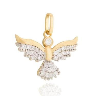 Imagem de Pingente Divino Espírito Santo Em Ouro 18k Zircônias Pomba - PRADO JÓI
