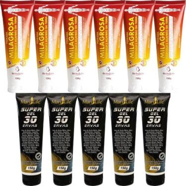 Imagem de Revenda Atacado 6 Pomada Massageadora Milagrosa 150g + 5 Super Gel 30 