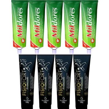 Imagem de Kit 5 Creme Para Massagem Mil Dores 100g + 4 Pomada Massageador Fisiof