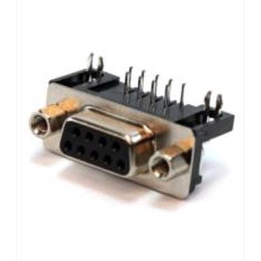 Imagem de DBPN1F-09 DB 9 Vias Femea PCB 90 Graus PCI Metaltex, Cromado e Preto