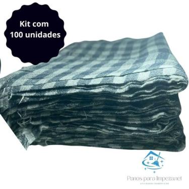 Imagem de Pano de chão Xadrez 40cm x 62cm kit com 100 unidades - Caebitex