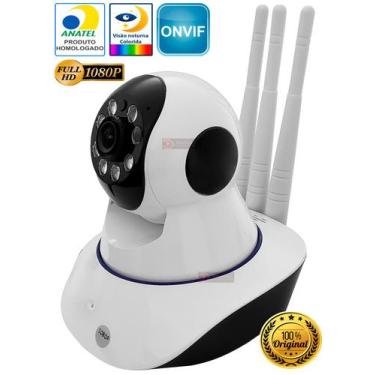Imagem de Camera de Segurança 3 Antenas Wifi 1080p Dome Robô Giratoria 360 IP Yo