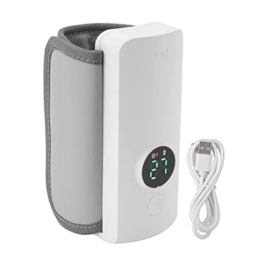 Imagem de Aquecedor de mamadeira portátil, aquecedor de mamadeira com carregamento USB 6000 mAh, isolamento de 7,4 V, 2 A, 18 W, ferramenta portátil de amamentação para leite materno, bolsa de termostato para