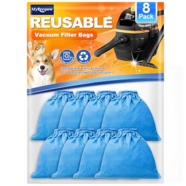Imagem de MyKEEPOW VRC5 Sacos de filtro de pano para aspirador de pó molhado/seco de 4 a 16 galões, substitui a peça VFB511B 0201 VBV1210 VJC607PF VJC507P VOC507S VJ507 VOC507S 1001 VQ407S, 8 Pacote
