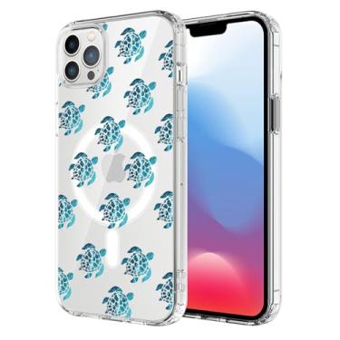 Imagem de UNNKINE Capa magnética para iPhone 16 Pro Max compatível com MagSafe carregamento sem fio bonito design de tartaruga marinha à prova de choque anti-arranhões para homens e mulheres (transparente) para