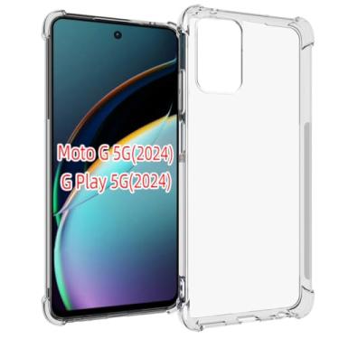 Imagem de USTIYA Capa para Motorora G 5G 2024 / Moto G Play 5G 2024 TPU transparente quatro cantos capa de proteção de grau militar transparente fundo macio