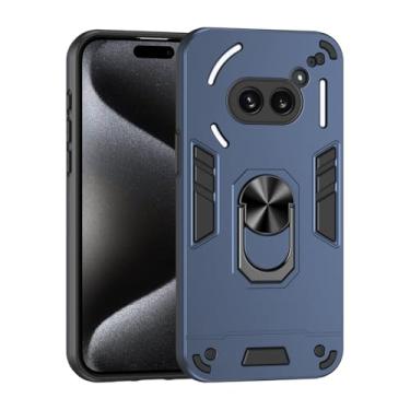 Imagem de Pzwoxukhov Capa compatível com Nothing Phone 2A, compatível com Nothing Phone 2A com suporte magnético para carro à prova de choque e antiqueda, capa azul